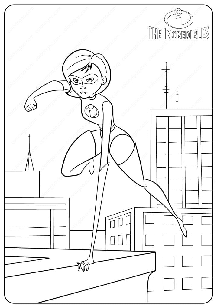 Coloriage elastigirl en action