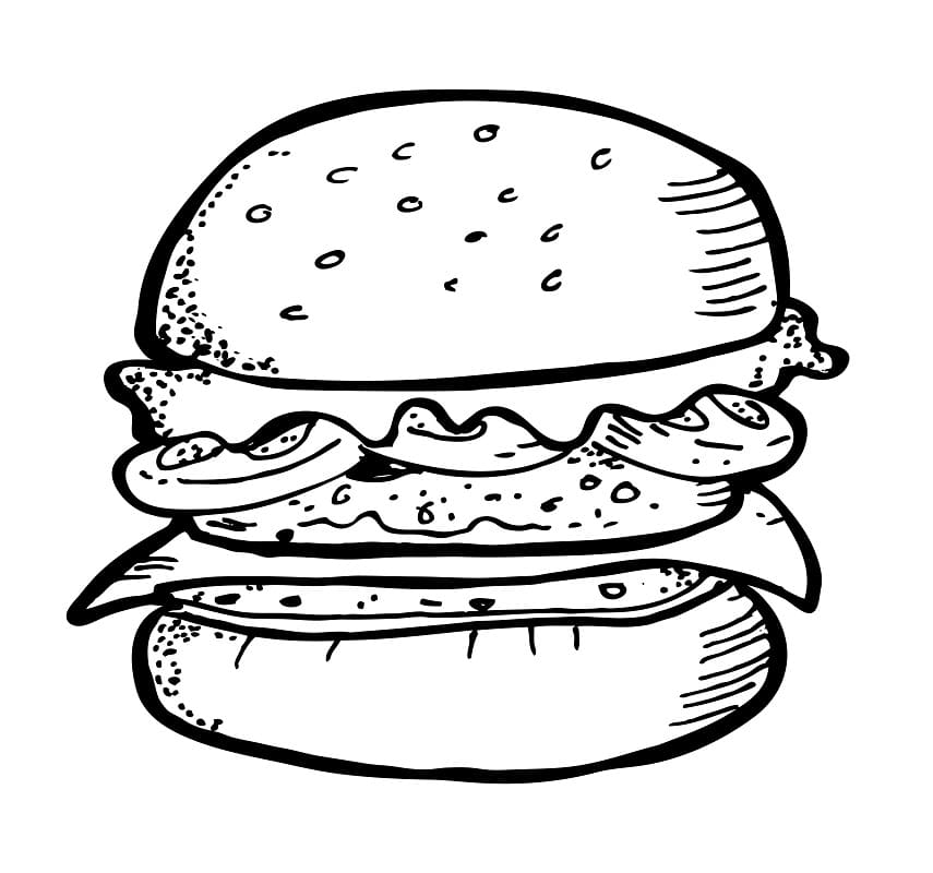 Coloriage hamburger 1 à imprimer