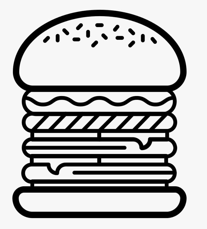 Coloriage hamburger 2 à imprimer