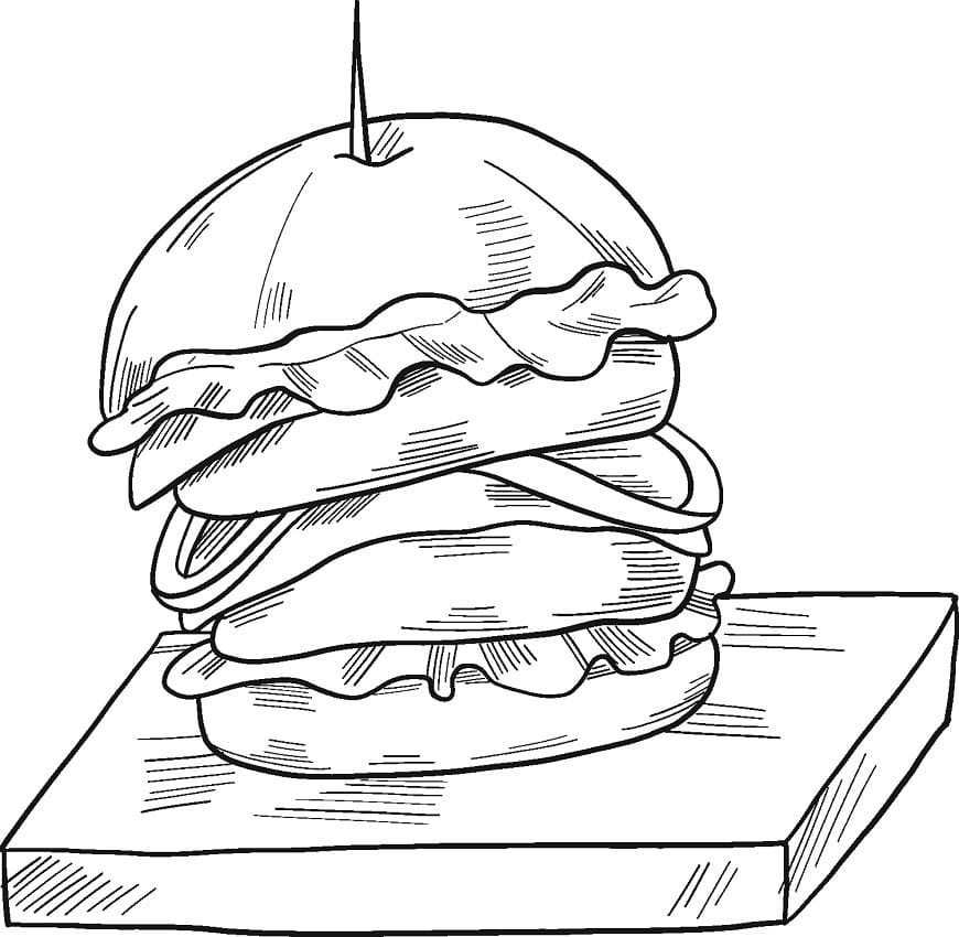 Coloriage hamburger 4 à imprimer