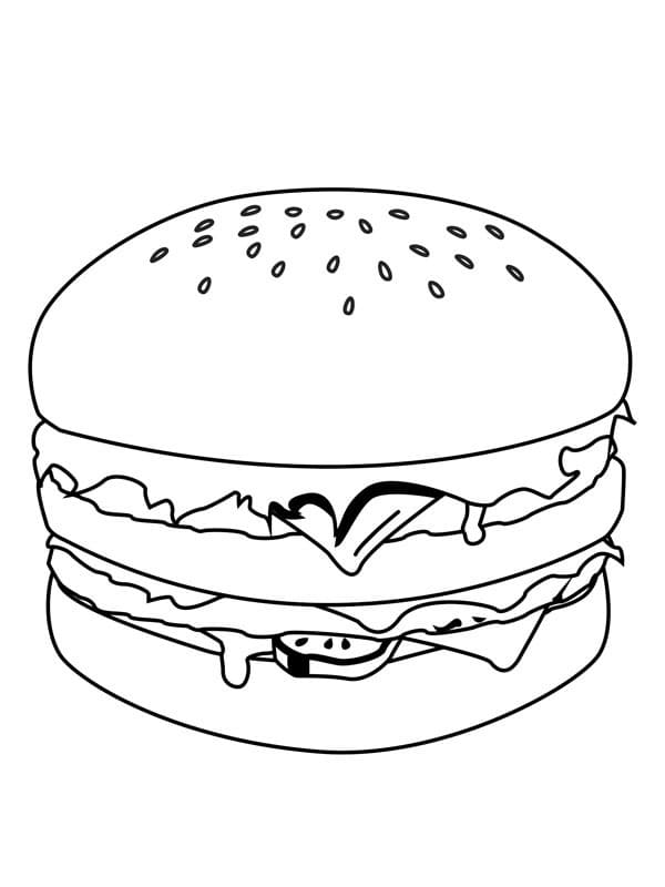 Coloriage hamburger 5 à imprimer