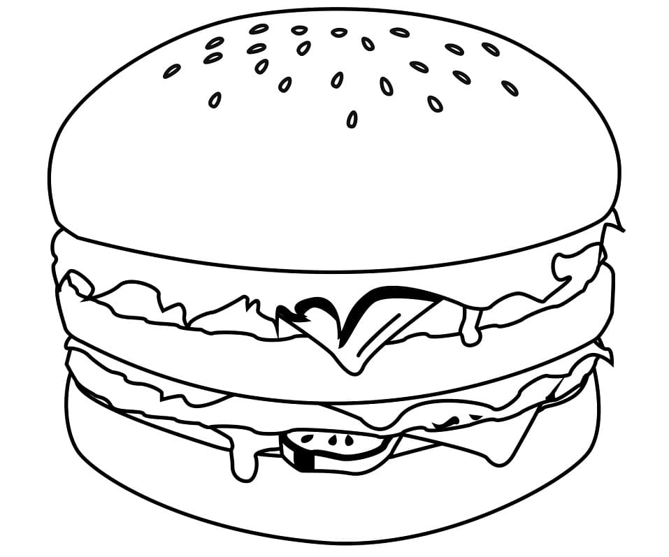 Coloriage hamburger 6 à imprimer