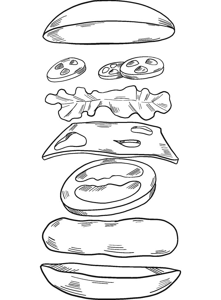 Coloriage hamburger 7 à imprimer