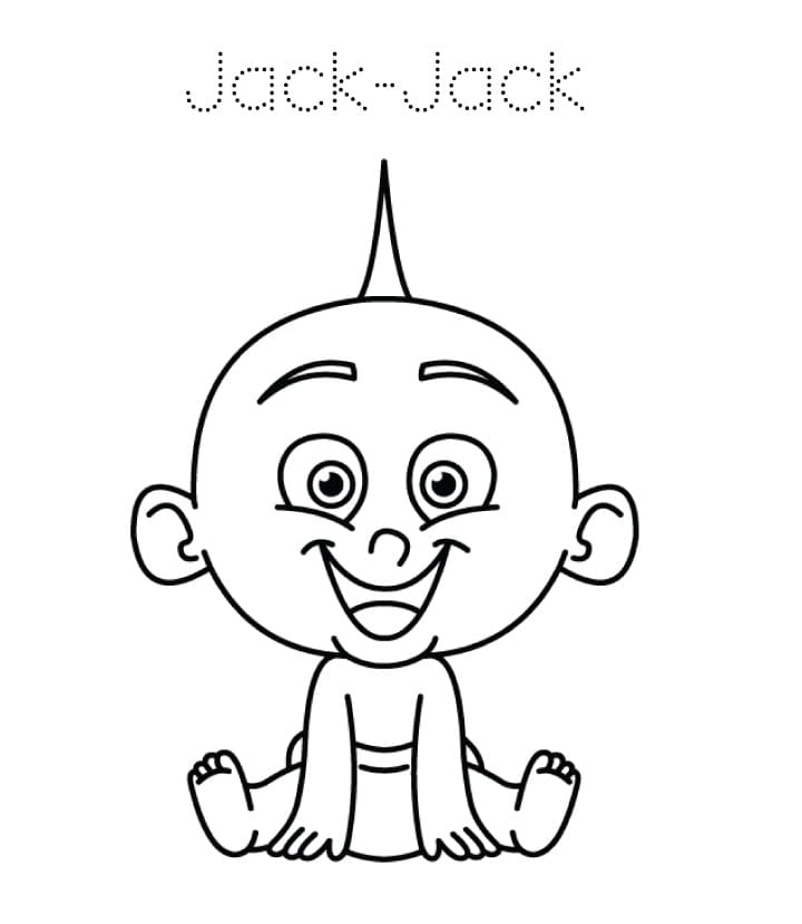 Coloriage jack-jack parr en riant