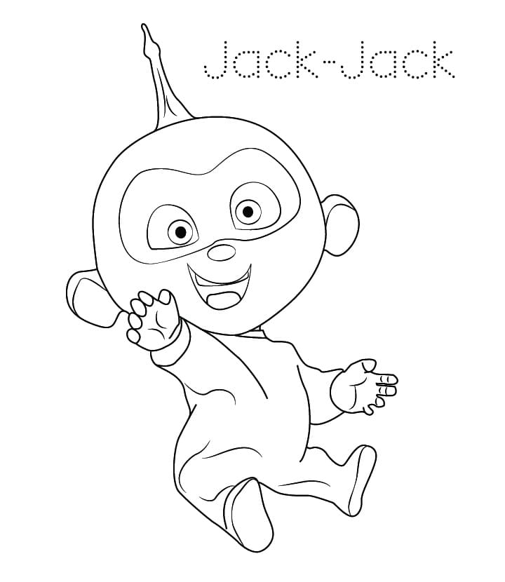 Coloriage jack-jack parr heureux