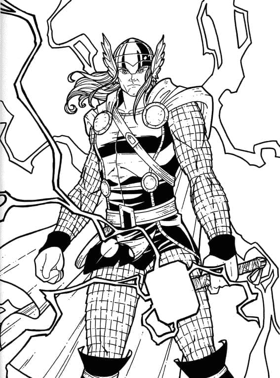 Coloriage le pouvoir de thor