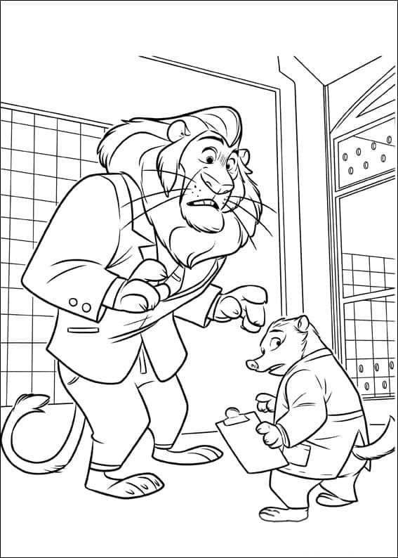 Coloriage leodore lionheart de zootopie