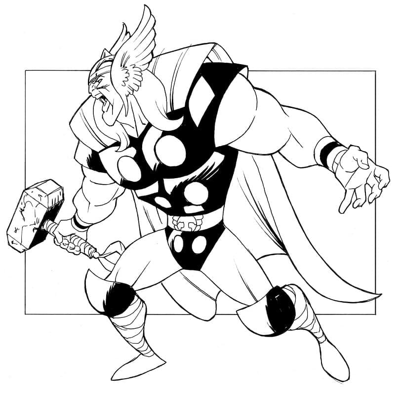 Coloriage marvel thor