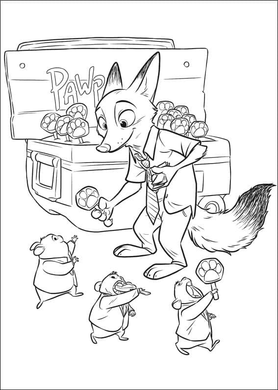 Coloriage nick wilde