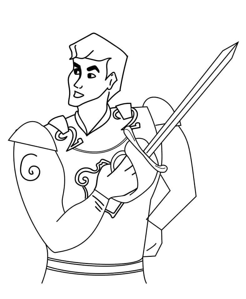 Coloriage prince avec épée
