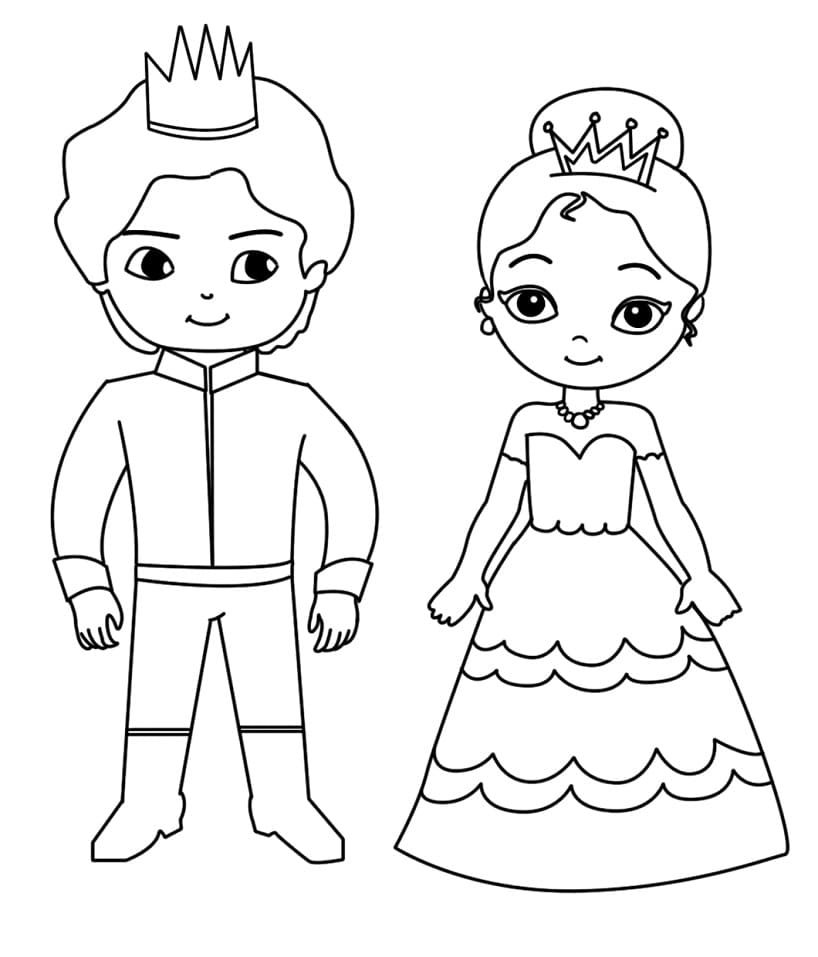 Coloriage prince et princesse à imprimer