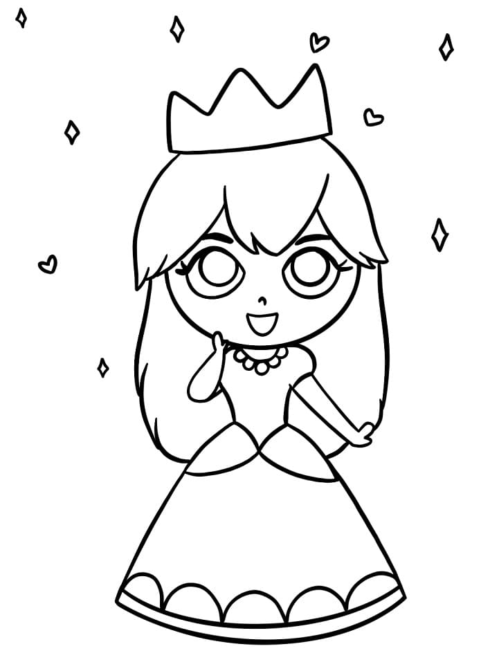 Coloriage princesse chibi 1