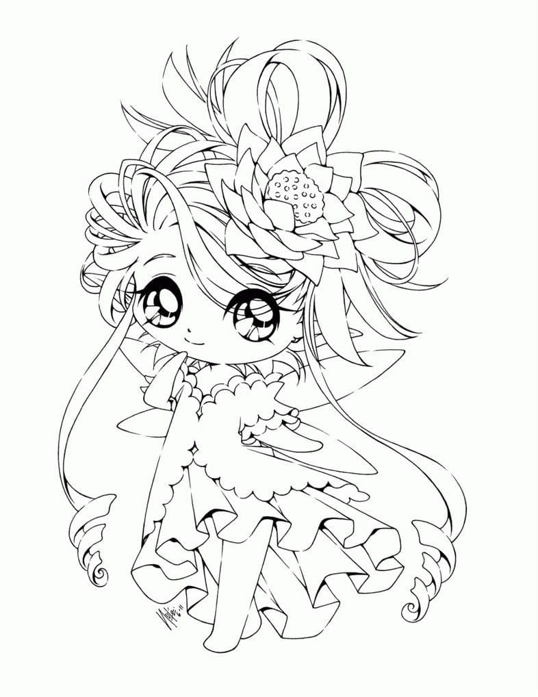 Coloriage princesse chibi 3