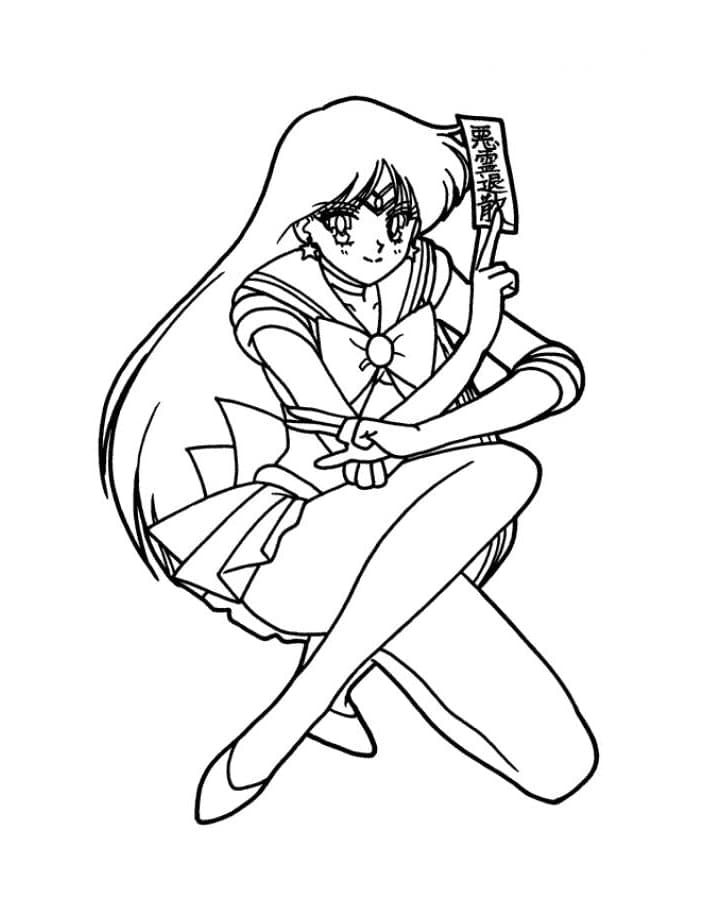 Coloriage sailor mars de sailor moon à imprimer