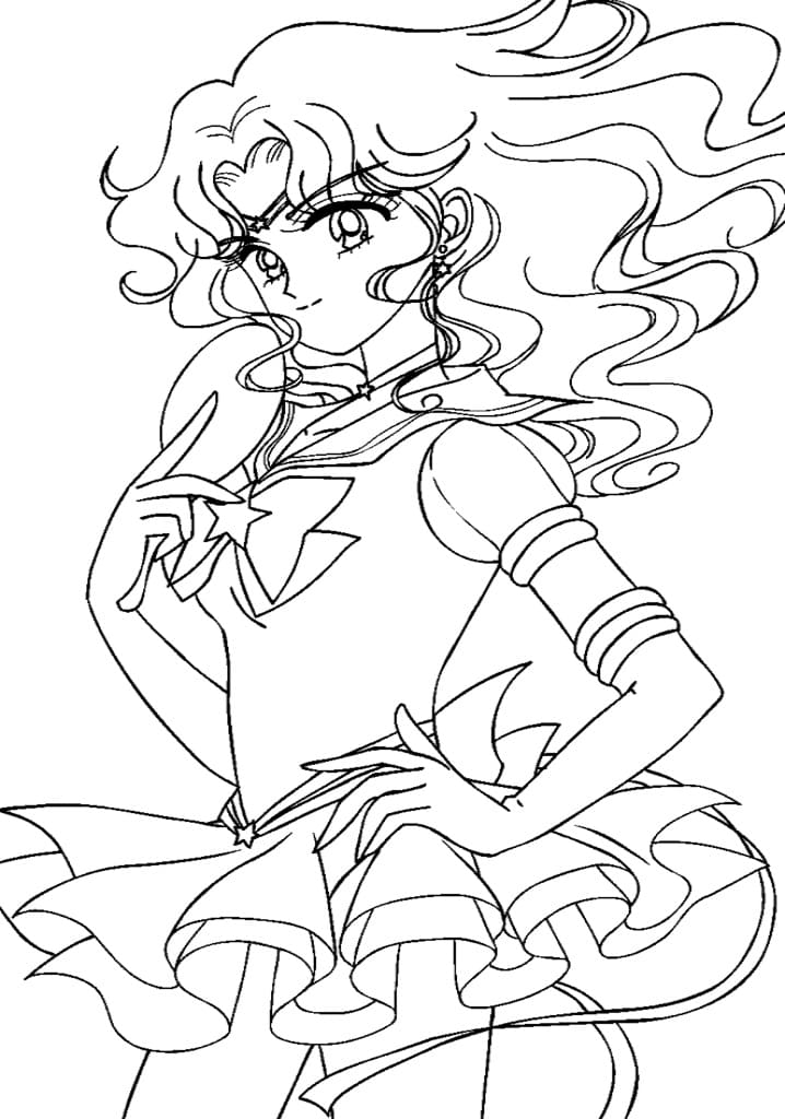 Coloriage sailor neptune 3 à imprimer