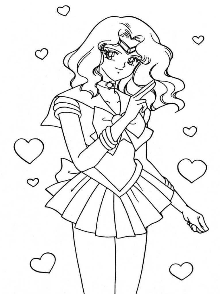 Coloriage sailor neptune à imprimer