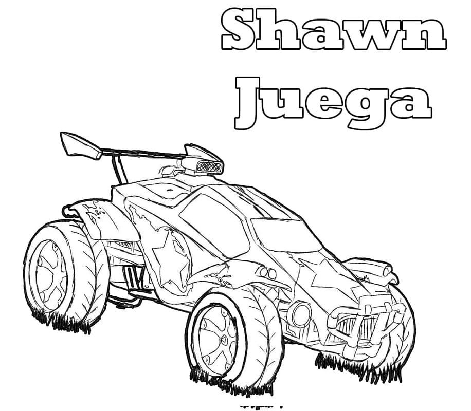 Coloriage Shawn Juega Rocket League à imprimer
