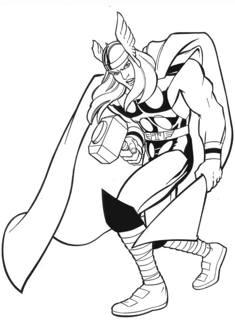 Coloriage thor en colère à imprimer