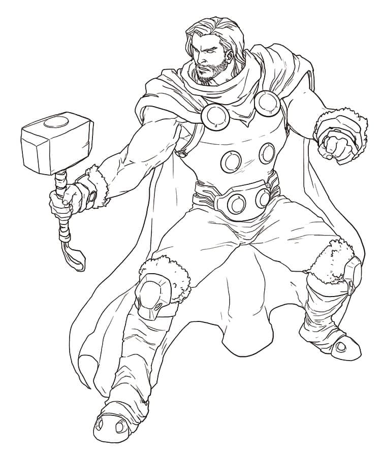 Coloriage thor fort