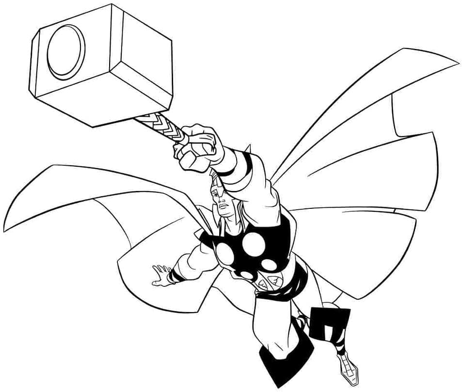 Coloriage thor volant 1