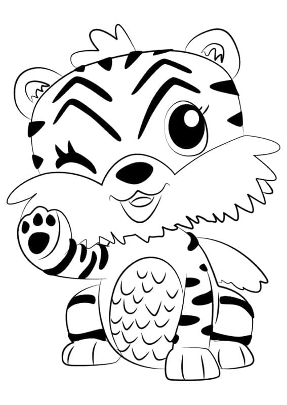 Coloriage tigrette hatchimals à imprimer