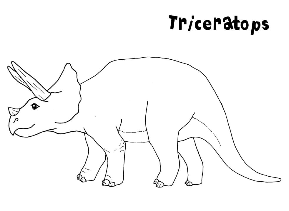 Coloriage tricératops facile