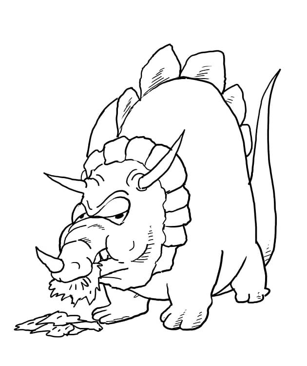 Coloriage tricératops gras à imprimer