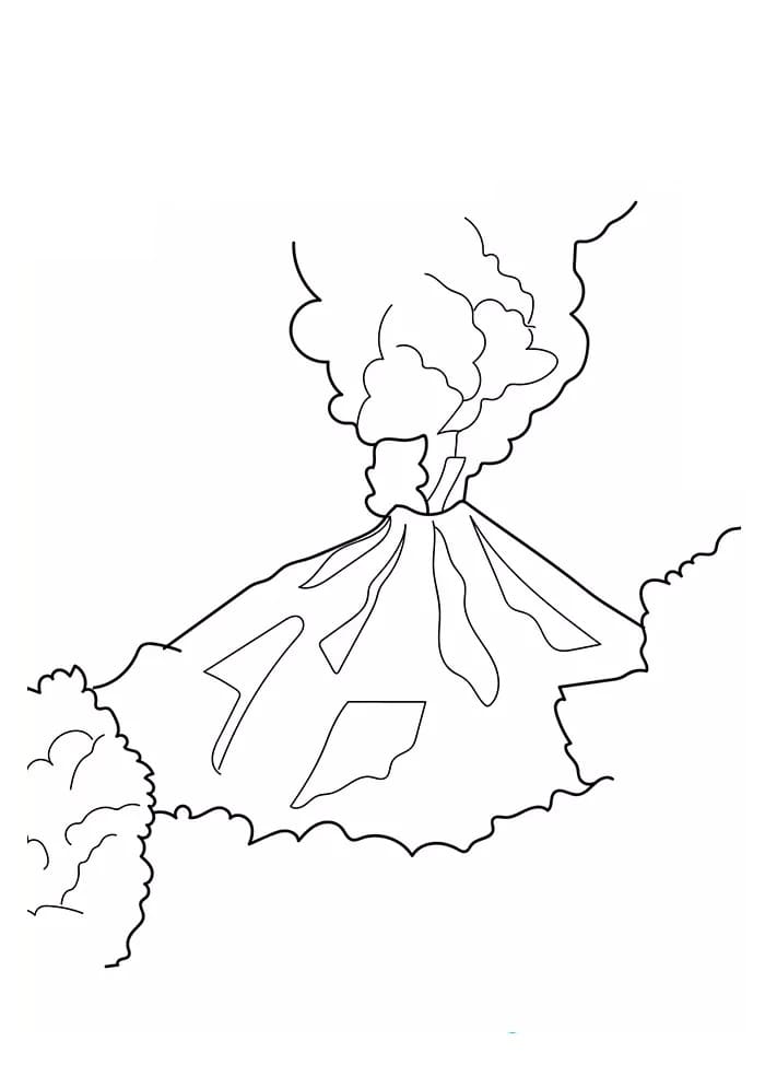 Coloriage Volcan à imprimer et dessin