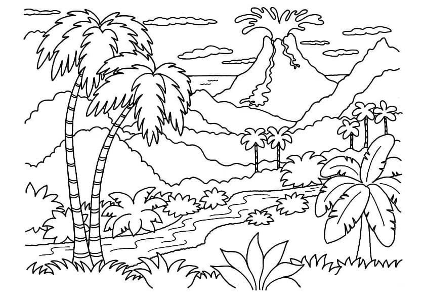 Coloriage volcan 15