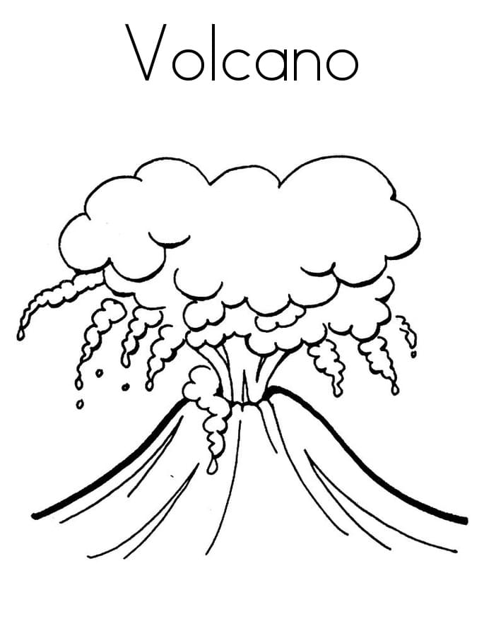 Coloriage volcan 5