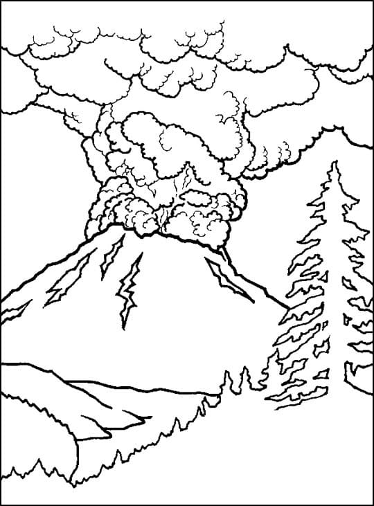 Coloriage volcan 7