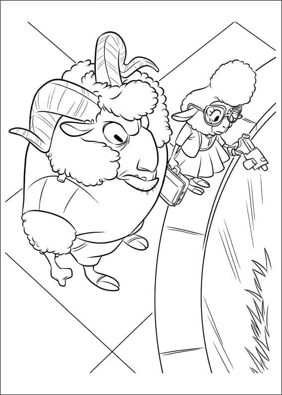 Coloriage zootopie bellwether