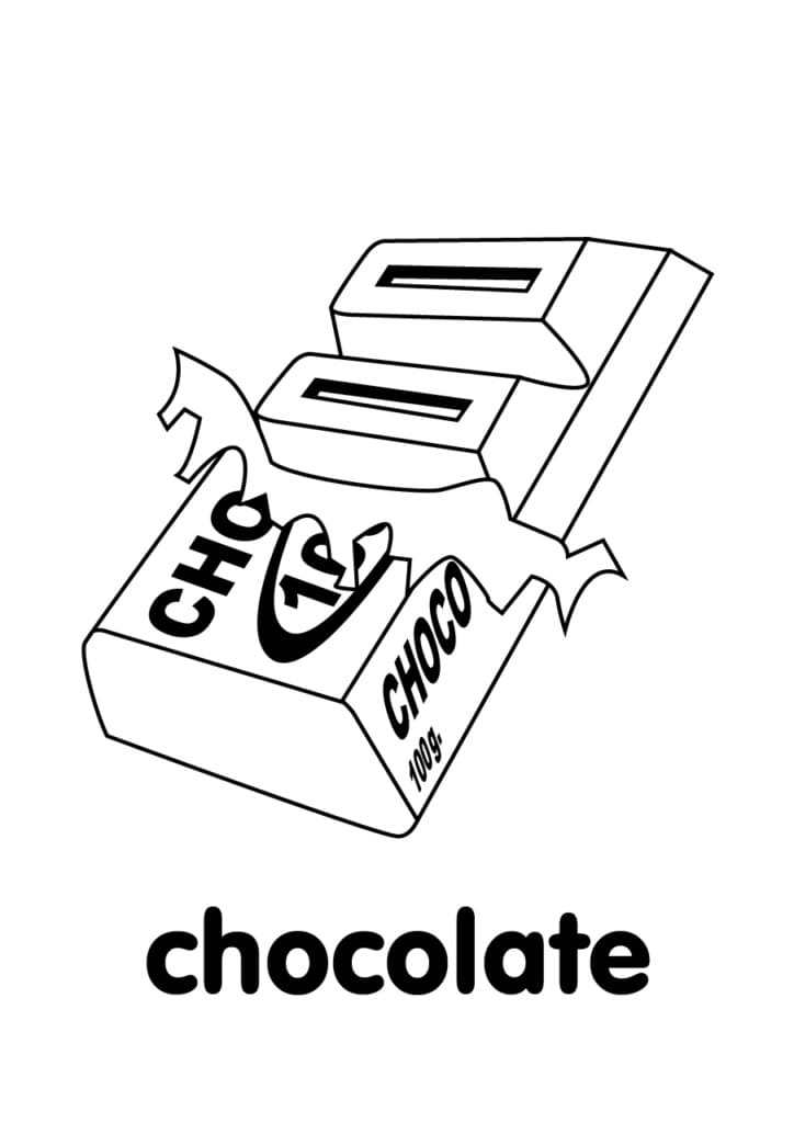 Coloriage barre de chocolat 4