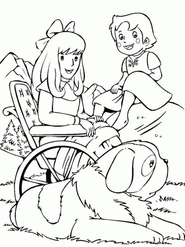 Coloriage clara et heidi à imprimer