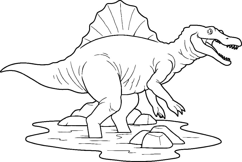 Coloriage dinosaure spinosaure à imprimer