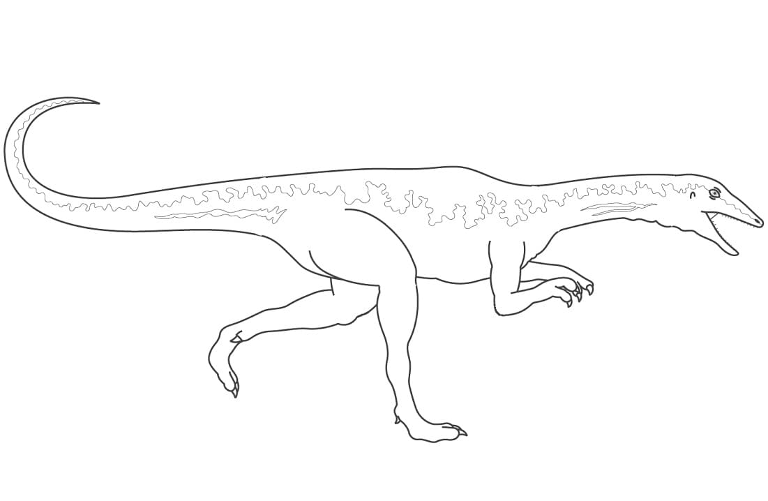 Coloriage dinosaure vélociraptor 2