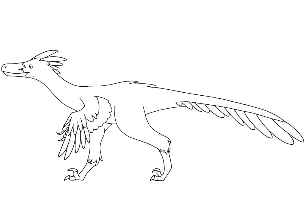 Coloriage dinosaure vélociraptor 4