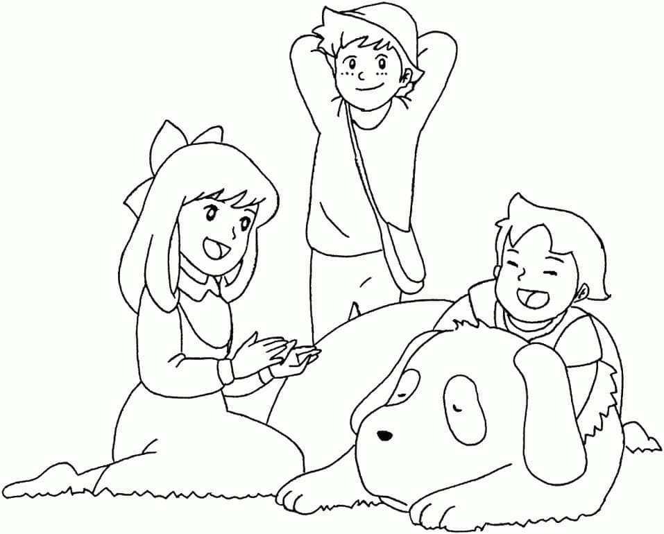 Coloriage heidi et ses amis