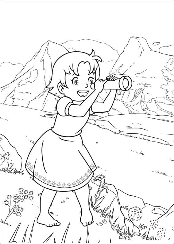 Coloriage heidi heureux