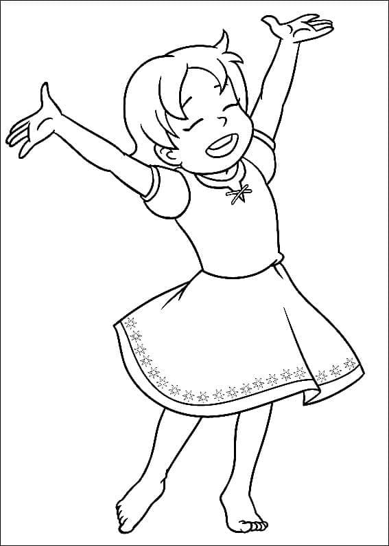 Coloriage heidi souriant