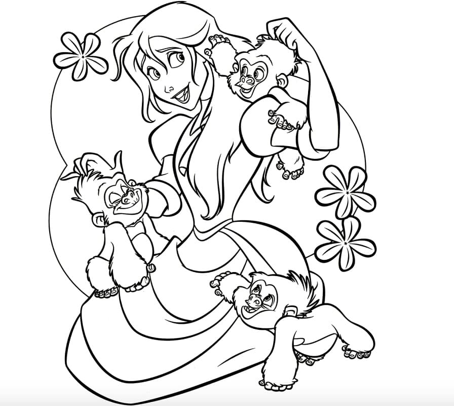 Coloriage jane porter de tarzan