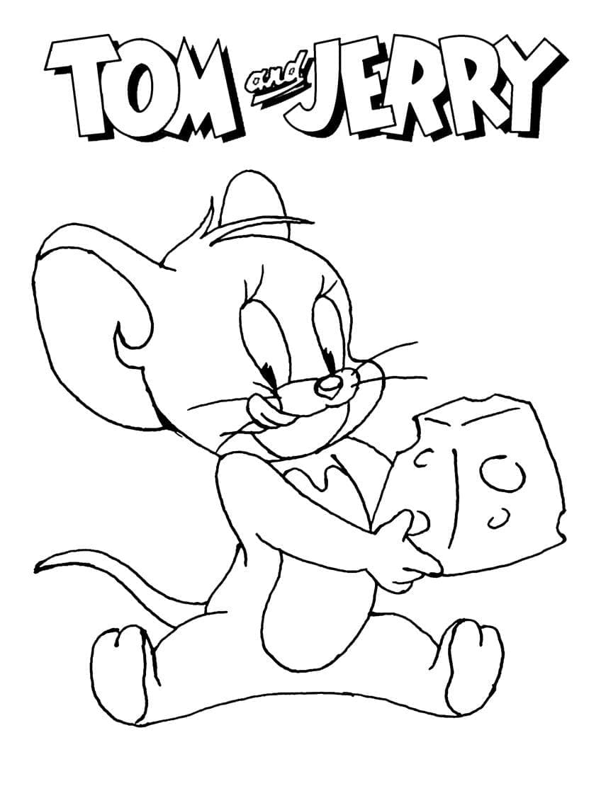 Coloriage jerry au fromage