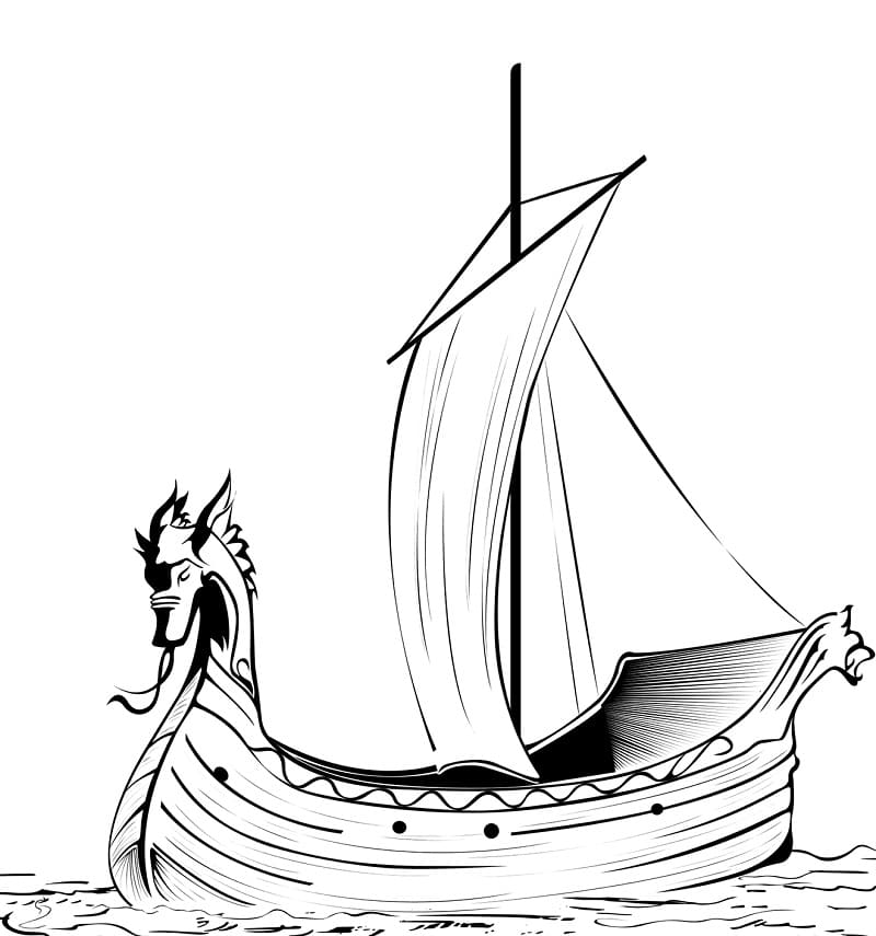 Coloriage navire viking à imprimer
