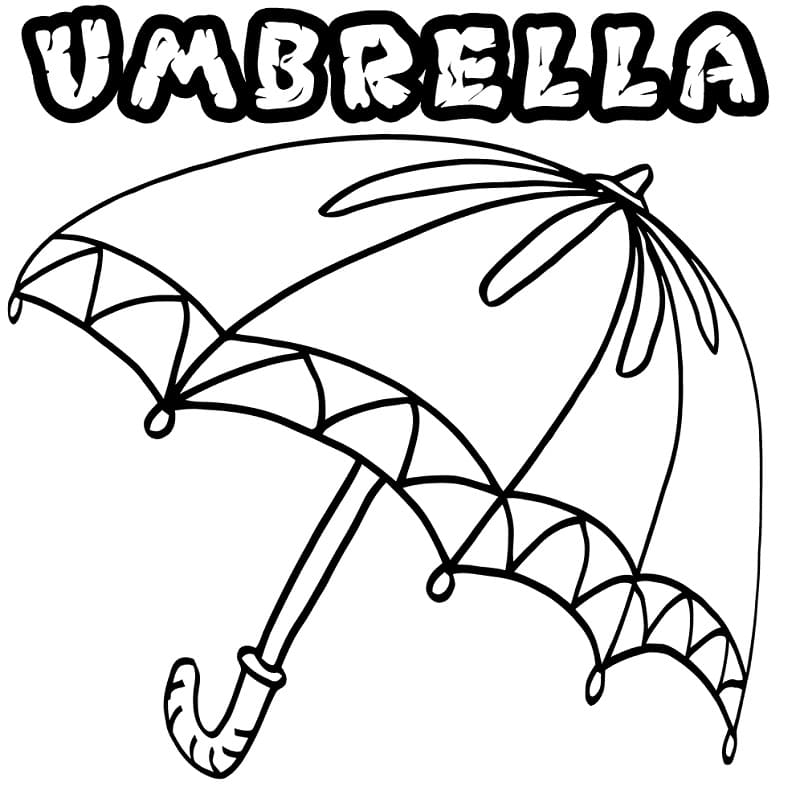 Coloriage parapluie 2 à imprimer