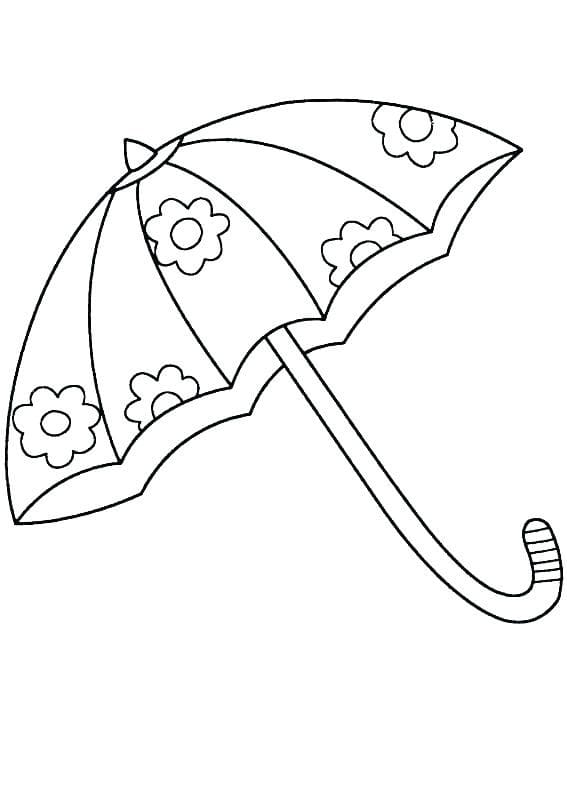 Coloriage parapluie adorable