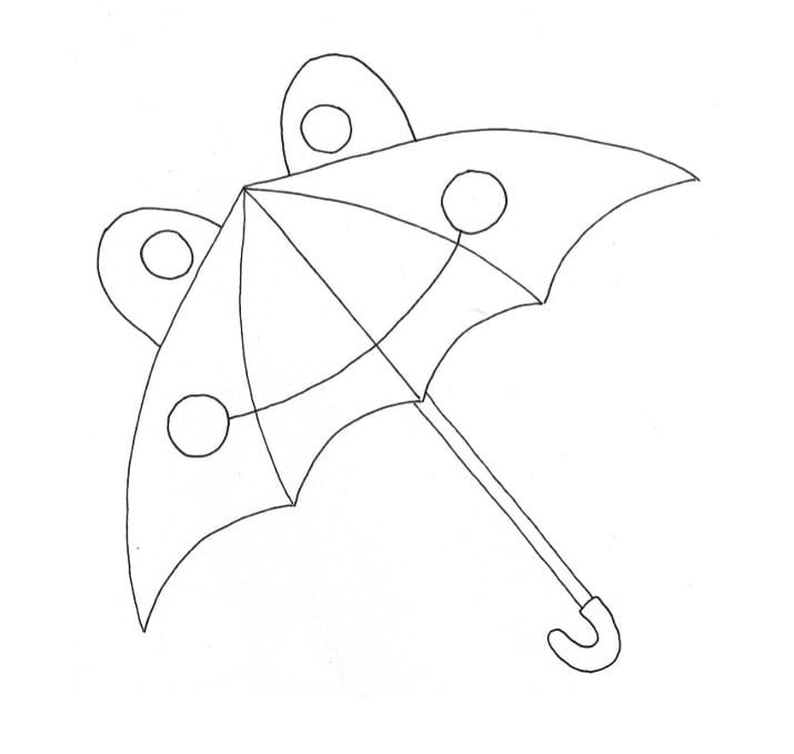 Coloriage parapluie mignon
