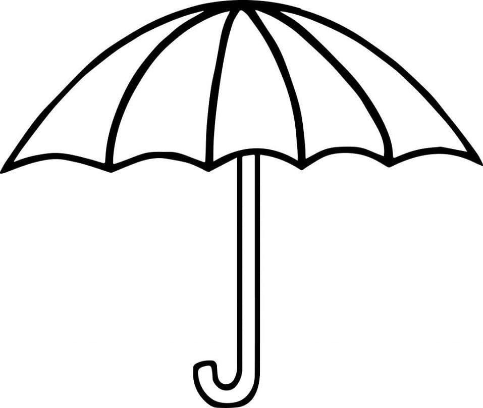 Coloriage parapluie simple