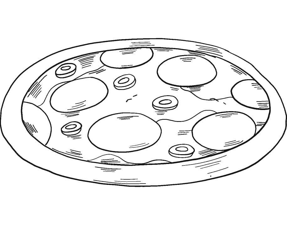 Coloriage pizza 1