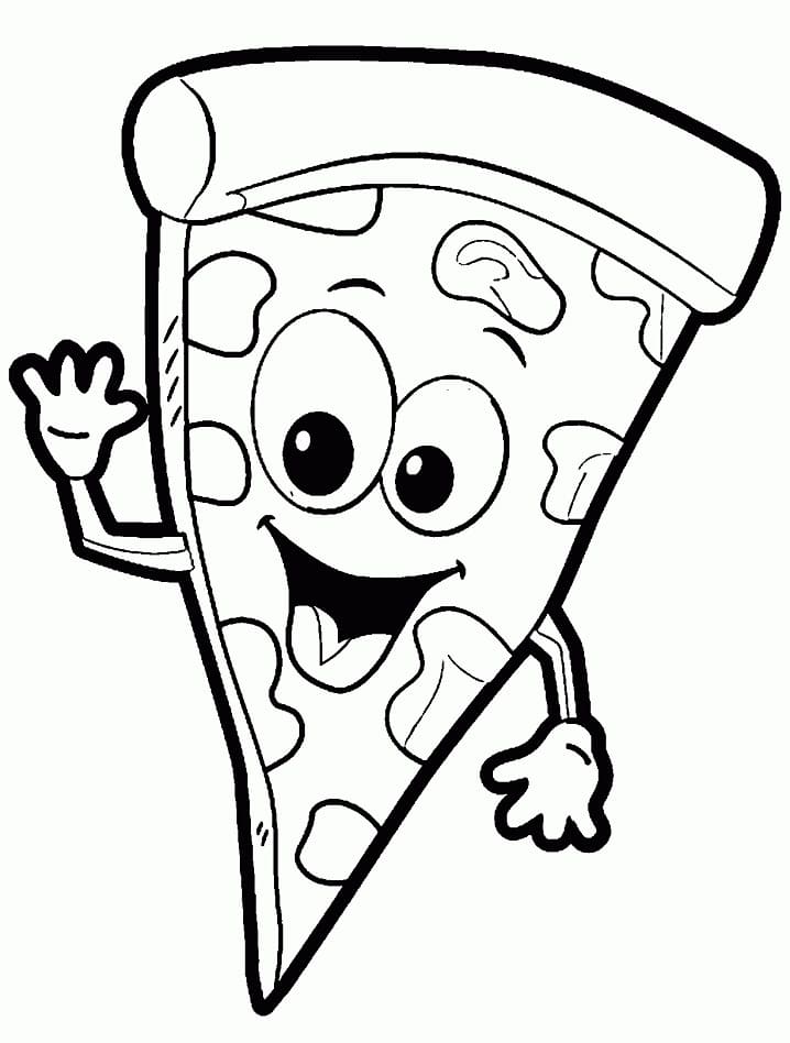 Coloriage pizza de dessin animé