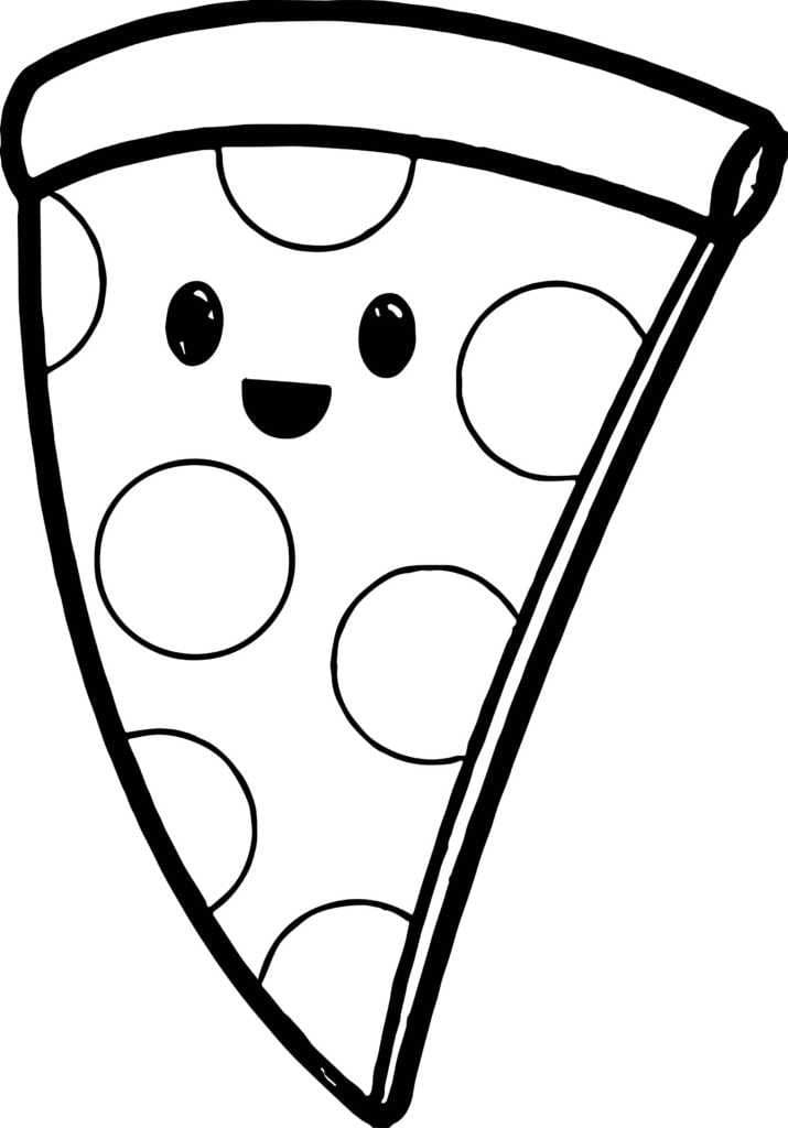 Coloriage pizza mignonne